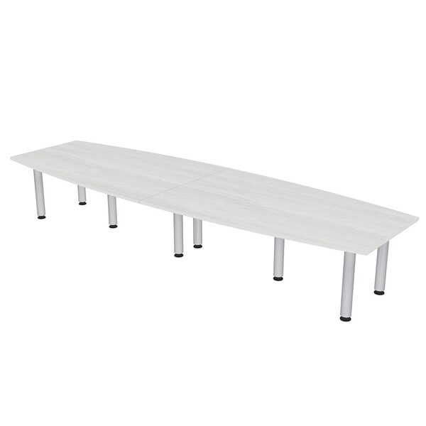 45 in W, 144 in L, 29 in H, Engineered Wood Top, White